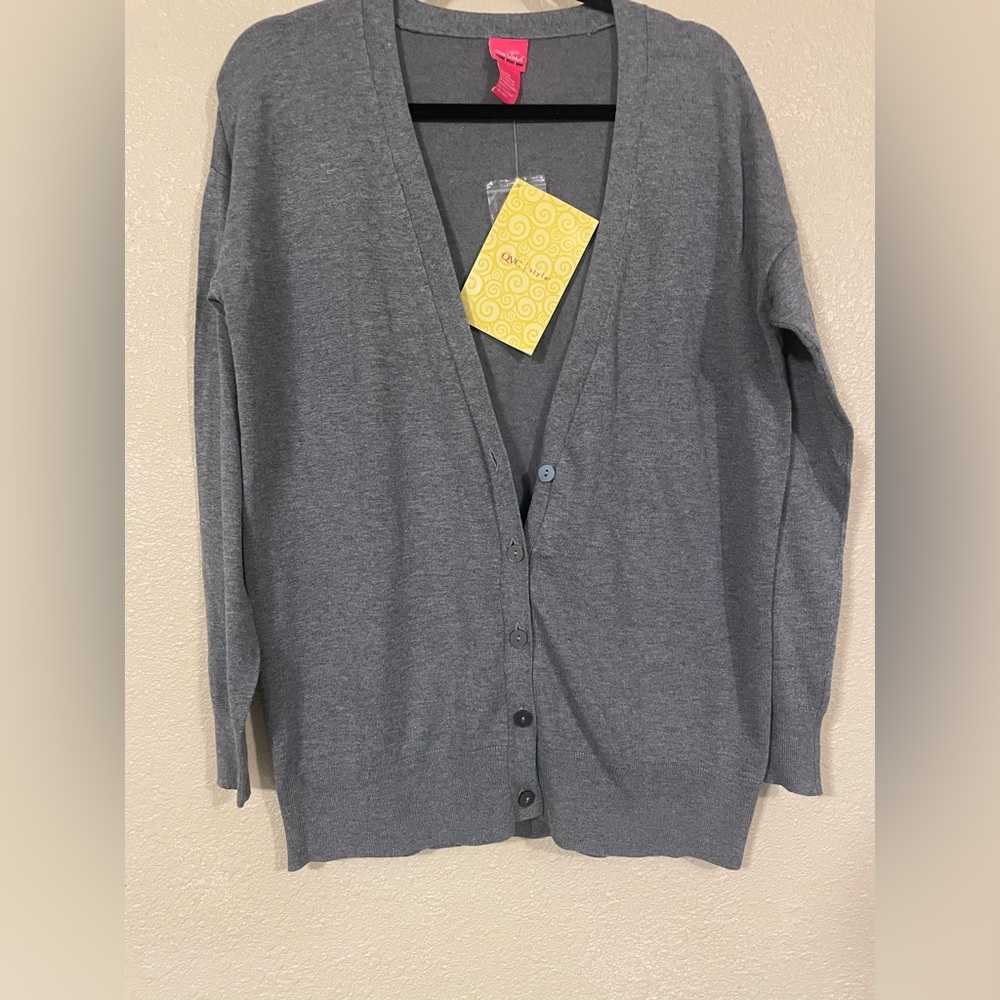 QVC Gray Women's Cardigan